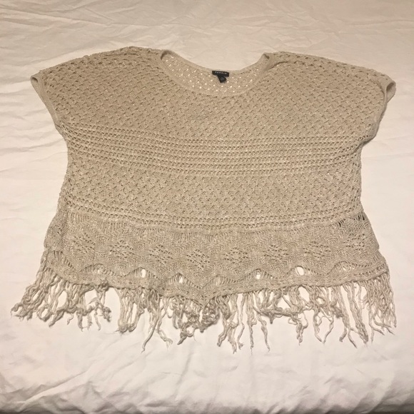 Torrid Cream Open Stitch Pullover Fringe Sweater - Picture 2 of 5